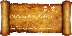 Pápay Krisztián névjegykártya